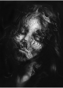 Image of a painting of a ghostly girl, Tenuous, by Tricia Butski. 