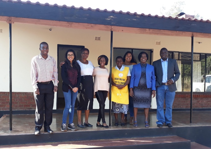 Nadia at the Shurugwi research office with local SHINE collaborators. From right to left: Batsi, Naome, Jaya, Tsitsi, Shami, Zee, Me "This was during a trip to Shurugwi district to observe data collection among rural women for a study on early child development.". 