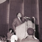 Dr. Martin Luther King Jr. addresses UB students in Kleinhans Music Hall. 