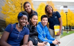 Public Health students on South Campus. 