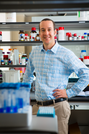 UB biomedical engineering professor Jonathan Lovell in his research lab. 