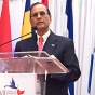 UB President Satish K. Tripathi speaking at the Summit of the Americas. 