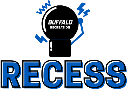 "Rec Recess" logo with alarm bell. 