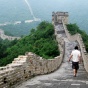 Student on the Great Wall in China. 