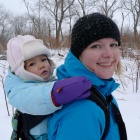 Trina Hamilton, UB associate professor of geography, and her daughter, Adele, at Tifft Nature Preserve. 