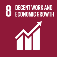 Sustainable Development Goals eight decent work and economic growth icon. 
