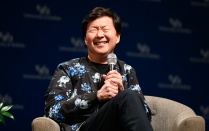 Zoom image: Actor and comedian, Ken Jeong, speaking at the Center for the Arts on Oct. 11, 2022. 