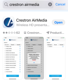 Zoom image: iOS download of Crestron AirMedia app in App store