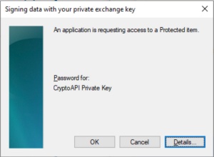 signing data with your private exchange key. 