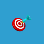Bullseye emoji on a blue background. 