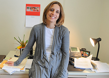 Sue Winton, who joined the Graduate School of Education faculty this fall, says she�s come to believe that every decision you make is a policy decision. Photo: NANCY J. PARISI/>
		<p class=