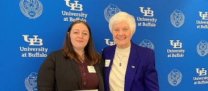 Eriksen getting Excellence in Teaching Award for Graduate Teaching Assistants.