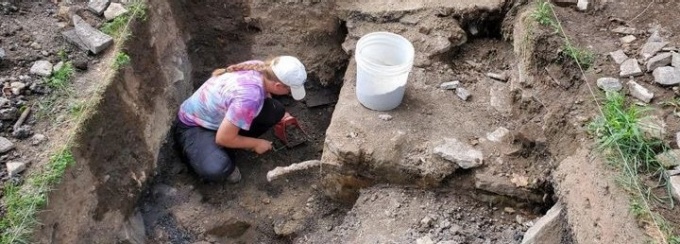 UB archaeological dig at the site of Cataract House in Niagara Falls in October 2017. Photographer: Meredith Forrest Kulwicki. 