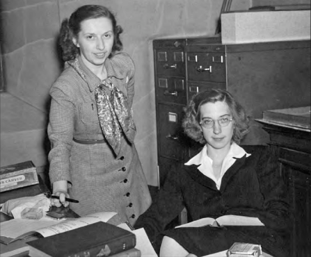 Marian E. White (right). 