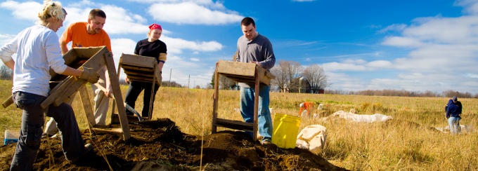Students in the field. 