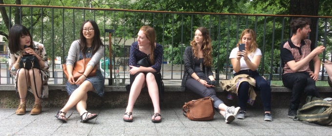 Students sit and reflect in a park during our Berlin 2016 summer school. 