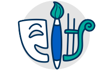 A cup containing a paintbrush, ruler, and pencil. 