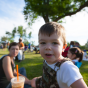 A child outdoors. 