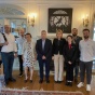 UB faculty member Jessie Poon (third from left) poses with members of a delegation from the Republic of Georgia during a meeting held recently at the International Institute of Buffalo. 