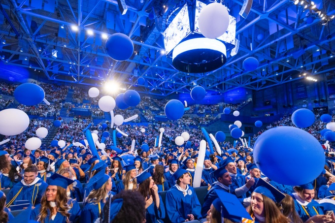 The College of Arts and Sciences afternoon commencement ceremony on May 18, 2025., at Alumni Arena. This ceremony celebrates undergraduates in the Humanities and Social Sciences. Photographer: Meredith Forrest Kulwicki.