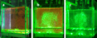 Particle image velocimetry (pulsed Nd:YAG laser) of turbulent flow (pink tracer particles) and suspended sand (bright green particles) within a mixing box Sean Bennett, PhD