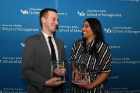 Jacob Fox, MBA ’22, and Nita Bhatia, CEO and co-founder of CrowFly, were named Intern and Supervisor of the Year, respectively.