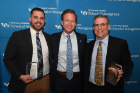From left, Jordan Storch, MBA ’21; Paul Tesluk, dean of the UB School of Management; and Peter D’Errico, CFO at MidCity Office Furniture. Storch and D'Errico were awarded Intern and Supervisor of the Year, respectively.