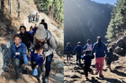 Students' daily journey to school in the mountain village of Sanogumela, Nepal.