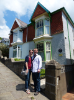 The author and James Maynard outside the childhood home of Dylan Thomas, in the comfortable (and hilly) middle-class neighborhood called the Uplands. The poet wrote many famous poems in his small bedroom here.