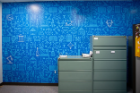 UB-branded wallpaper installed in the Student Accounts office in Crofts Hall.