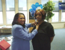 Dental Assisting school student receives her pin 