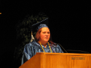 Graduate at podium 