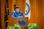 Jorge Suarez Ronda delivers the student remarks at the UB Educational Opportunity Center's (UBEOC) 44th Annual Commencement on May 24, 2017 in Slee Hall. Photographer: Meredith Forrest Kulwicki