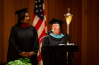 Areta Buchner (right) openes the UB Educational Opportunity Center's (UBEOC) 44th Annual Commencement on May 24, 2017 in Slee Hall. Left is Debra Thompson. Photographer: Meredith Forrest Kulwicki