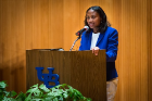 Susan Perkins speaks at the UB Educational Opportunity Center's (UBEOC) 44th Annual Commencement on May 24, 2017 in Slee Hall. Photographer: Meredith Forrest Kulwicki