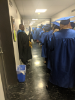 Graduates line up for procession
