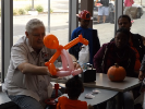 Family watched balloon artist