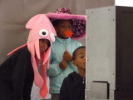 Kids take photos in costumes