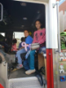 Kids sit in fire truck