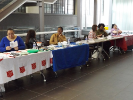 Volunteers at information tables