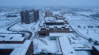 North Campus after blizzard conditions snowed in much of Western New York in December 2022. The area received about three feet of snow, but winds pushed snow drifts much higher. Photographer: Douglas Levere