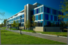 School of Pharmacy building, after landscaping has been completed Photographer: Douglas Levere