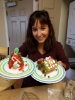 Decorating gingerbread houses!