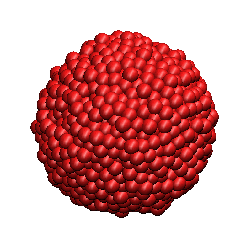 Animation of atoms within a nanoparticle.