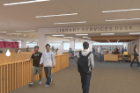 The renovated third floor of Silverman Library will feature a bright, open layout.
