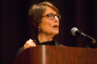 Geneva Overholser, Senior Fellow at the Democracy Fund, delivered the keynote address, titled "The Media Revolution: What it Means for You," on Nov. 16 to kick off International Education Week. Photo: Douglas Levere