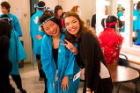 Dancers with the Japanese Student Association in their dressing room before the show. Photo: Chad Cooper