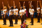 The UB Step Troupe took its turn on stage, giving a lively performance at UB's 20th Annual ALANA Celebration of Achievement.