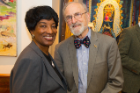 Welch with Brenda Moore, associate professor of sociology. Photo: Douglas Levere