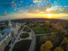 A view of Hayes Hall and the South Campus from University Communications' drone camera.